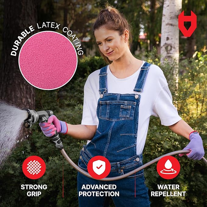 NoCry Premium Womens Gardening Gloves with Strong Non-Slip Grip — 100% Breathable, Superior Dexterity — Perfect Eco Friendly Garden Gloves for Women Womens Garden Gloves or Gardening Gloves for Women