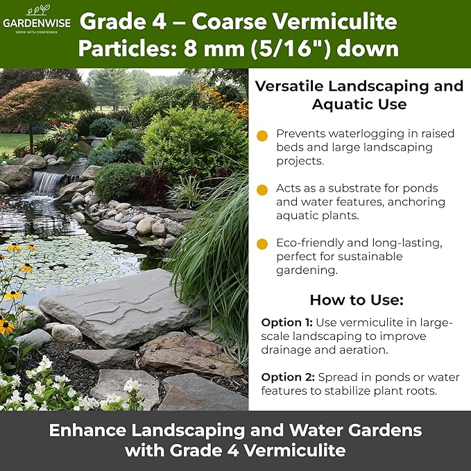 Organic Coarse Vermiculite for Indoor Gardening Plants and Mushrooms – Enhances Soil Aeration, Seed Germination, Rooting Cuttings – Small Packages and Bulk (Vermiculite Grade 4 – Coarse, 1 qt)