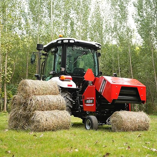 3-Point PTO Mini Round Hay Baler with Twine Wrap, 20" Diameter x 28" Width Bales, for 15-50hp Tractor, HB3120