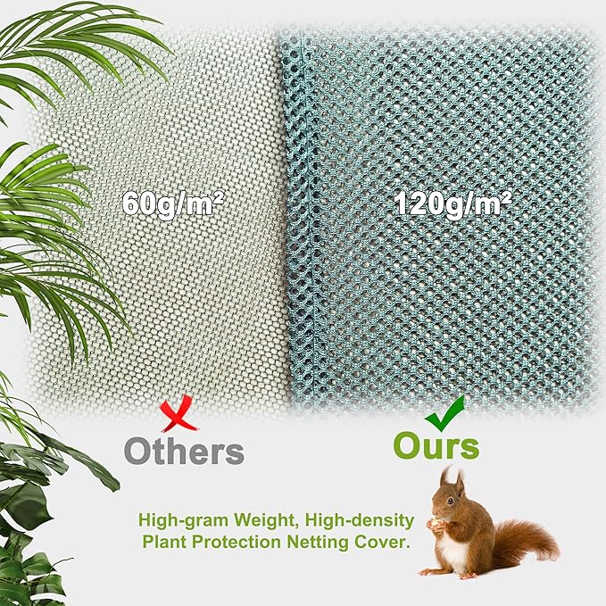 40" x 40" x 30" Mesh Plant Cover from Animals - Plant Netting Pest Guard Cover with Stakes for Raised Bed, Plant Tent Cage Protector for Vegetables Fruits Flowers Small Animals, Shading Rate 25%, 1PCS