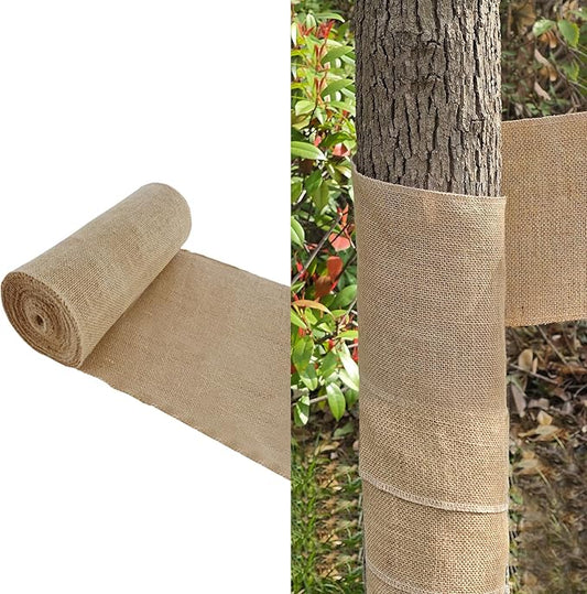 Agfabric Burlap Tree Wrap, 36''x60ft Natural Burlap Fabric Roll for Winter Tree Trunk and Outdoor Plants, Tree Trunk Guards Protect Bark,100% Jute Plants Bandage for Keeping Warm and Moisturizing