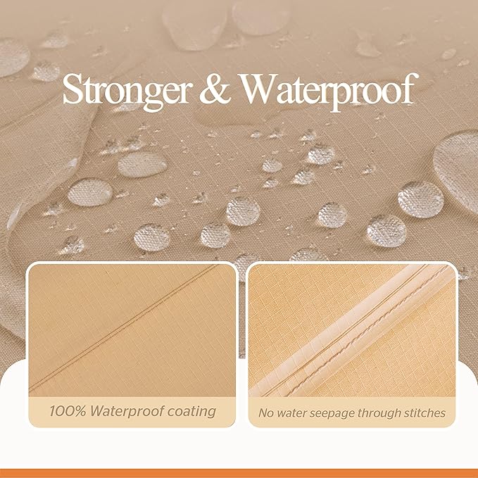 Patio Chair Covers, Outdoor furniture Cover, Heavy Duty, Waterproof Patio Chair Covers, 43W x 42D x 42H, Beige, 1-Pack