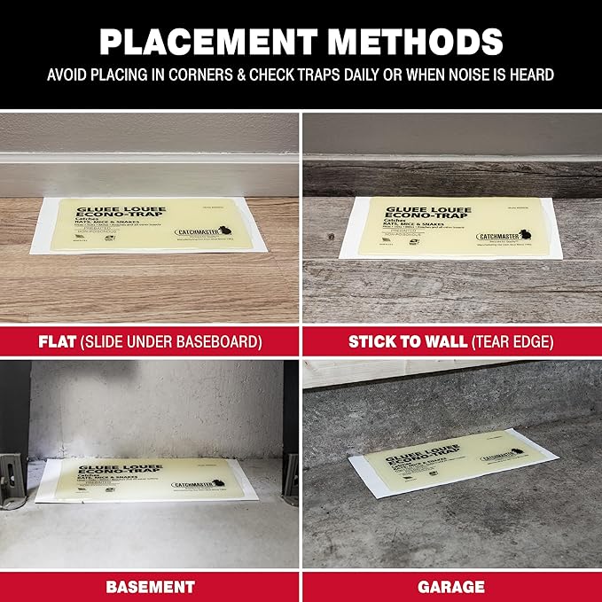 Catchmaster Heavy Duty Rat, Mouse, Rodent, and Snake Glue Boards - 30 Rat Traps Per Pack