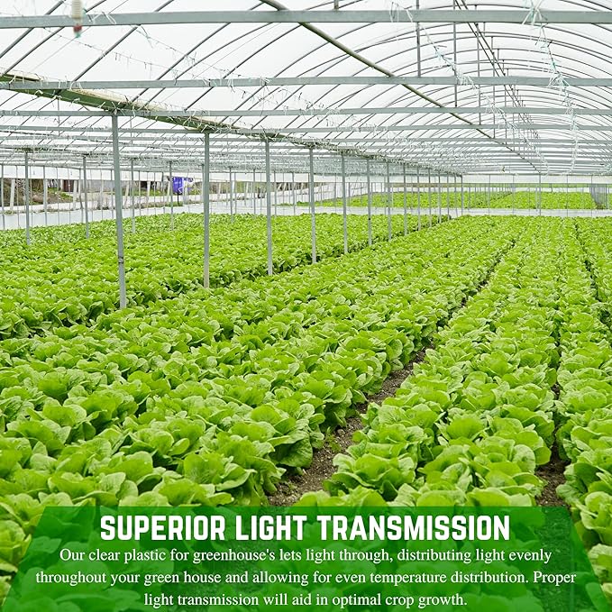 Farm Plastic Supply - String Reinforced 4 Year UV Resistant 10 mil Clear Greenhouse Plastic Sheeting - 4 Year UV Resistant Polyethylene Greenhouse Film, Hoop House Green House Cover (24' x 40')