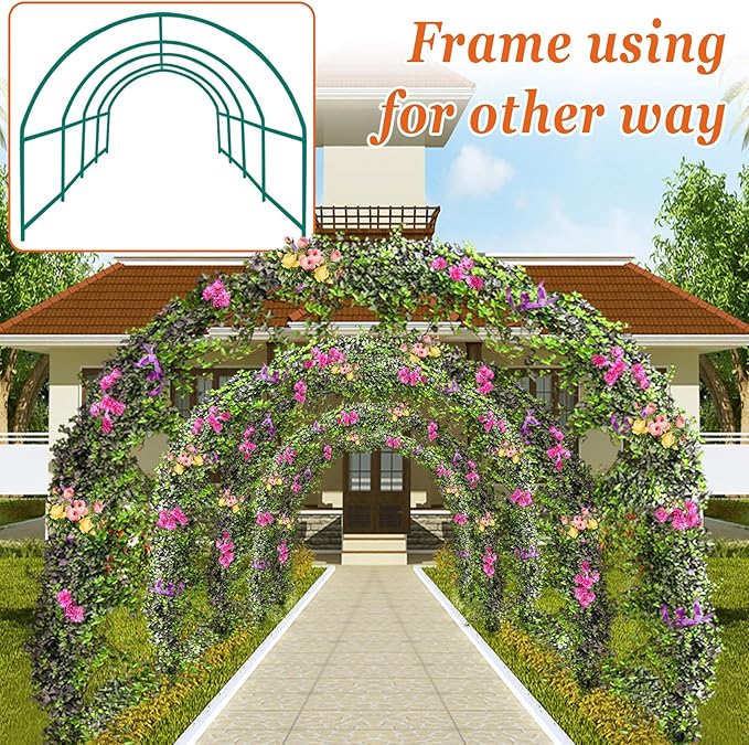 Strong Camel Greenhouse Replacement Frame for 16' X 7' X 7' Larger Hot Garden House , Support Arch Frame Climbing Plants/Flowers/Vegetables (16' X 7' X 7')