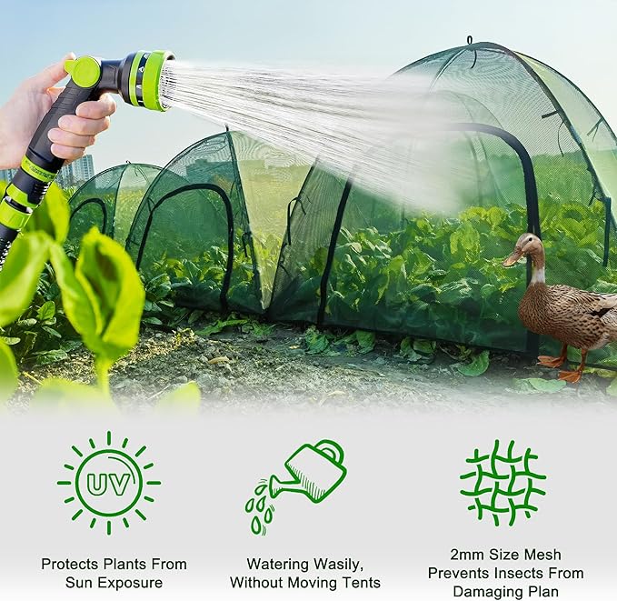 40" x 40" x 30" Mesh Plant Cover from Animals - Plant Netting Pest Guard Cover with Stakes for Raised Bed, Plant Tent Cage Protector for Vegetables Fruits Flowers Small Animals, Shading Rate 25%, 1PCS