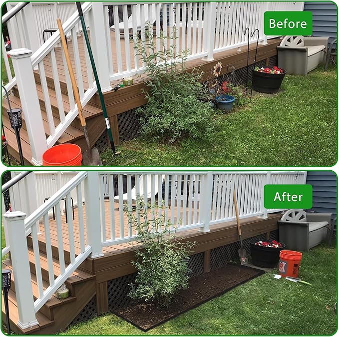 Landscape Edging Border 33 FT 2 Inch Tall with 60 Spikes, Plastic Edging for Landscaping, Garden Edging Border， Flower Bed, Paver and Lawn Edging Border, Black