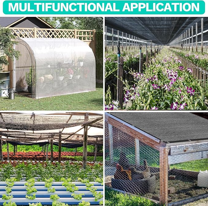 Royal Shade 30% Black Shade Cloth Custom Size 8FT x 39FT Mesh Tarp with Grommets for Garden Patio, Plant Shading, Greenhouse, Pergola, Chicken Coop, Dog Kennel, Lawn (We Make Custom Size)